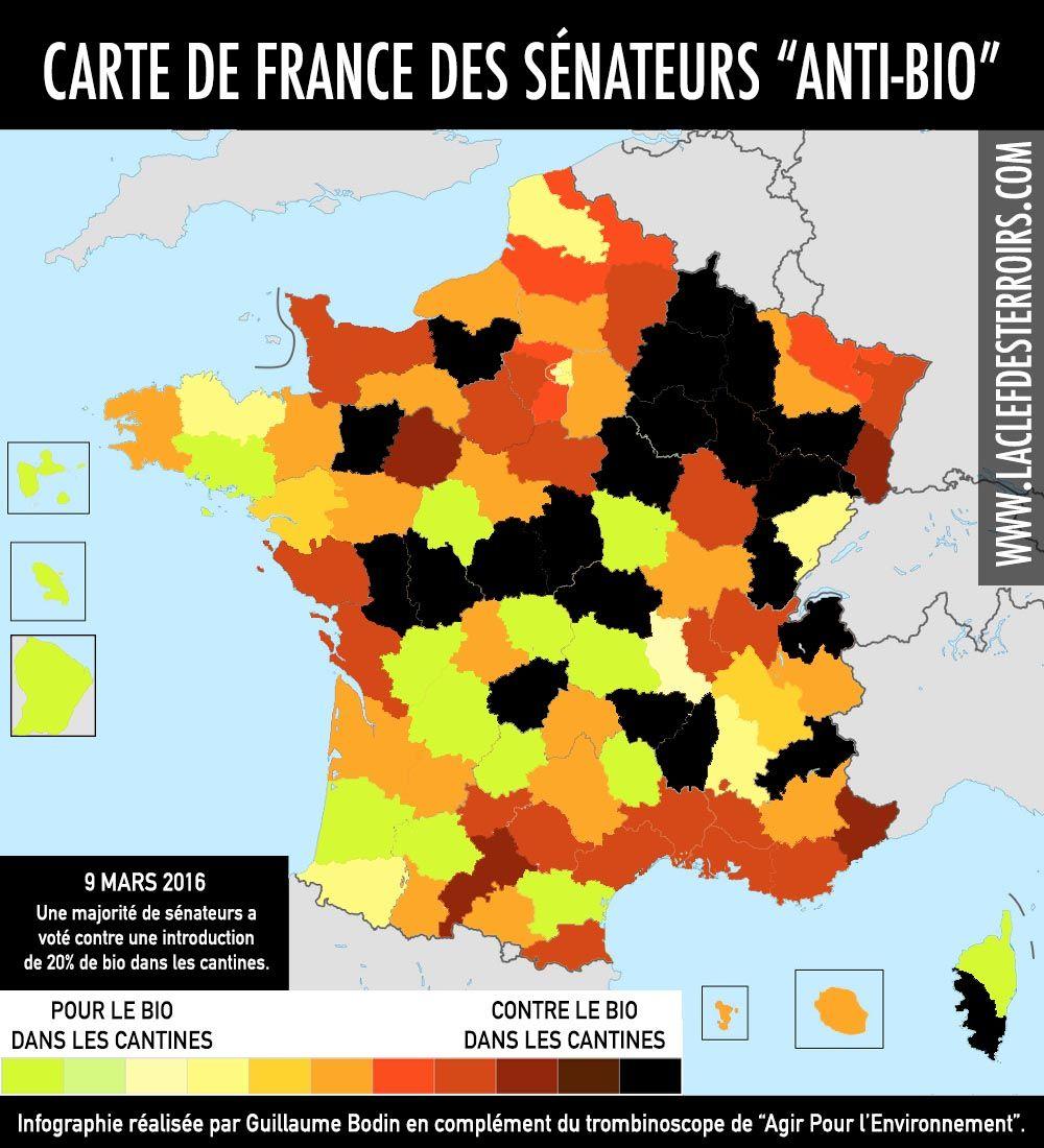 CARTE DE FRANCE - Mais où sont les senateurs "Anti-Bio" ?