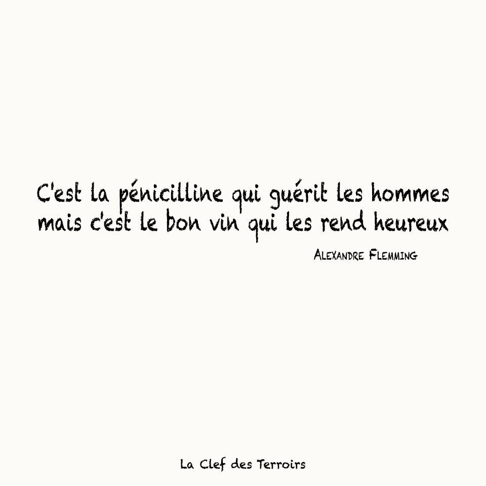 C'est la penicilline qui guerit les hommes mais c'est le bon vin qui les rend heureux