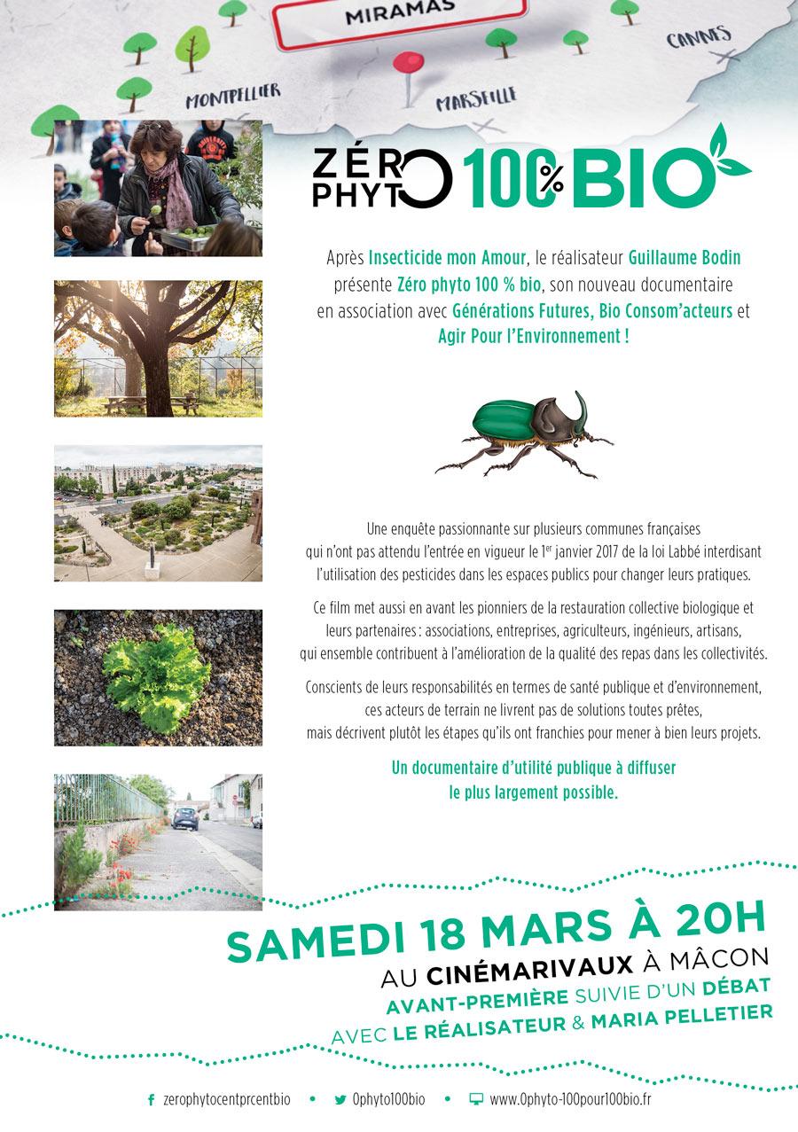 Avant-première de Zéro Phyto 100% Bio le samedi 18 mars 2017 à Mâcon