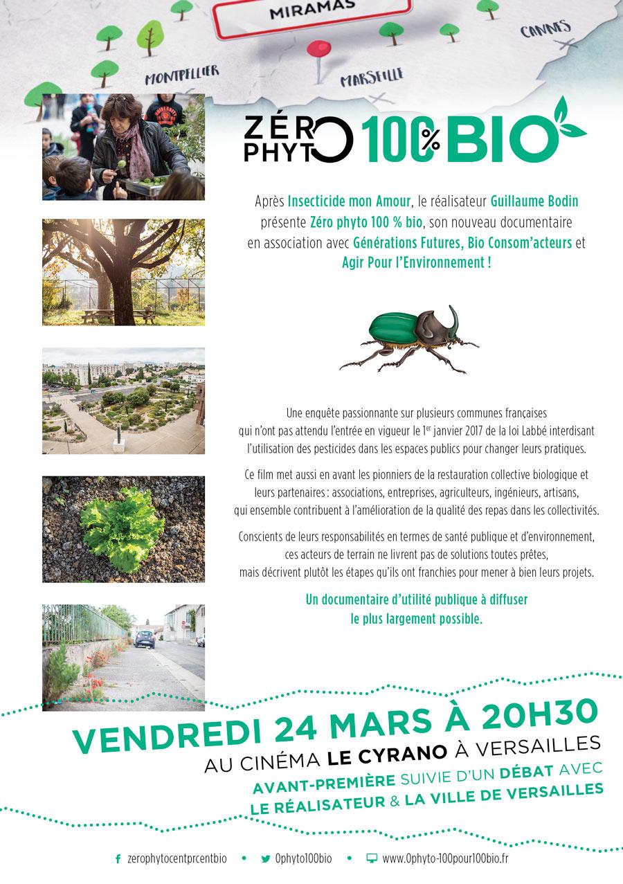 Avant-première de Zéro Phyto 100% Bio le vendredi 24 mars 2017 à Versailles