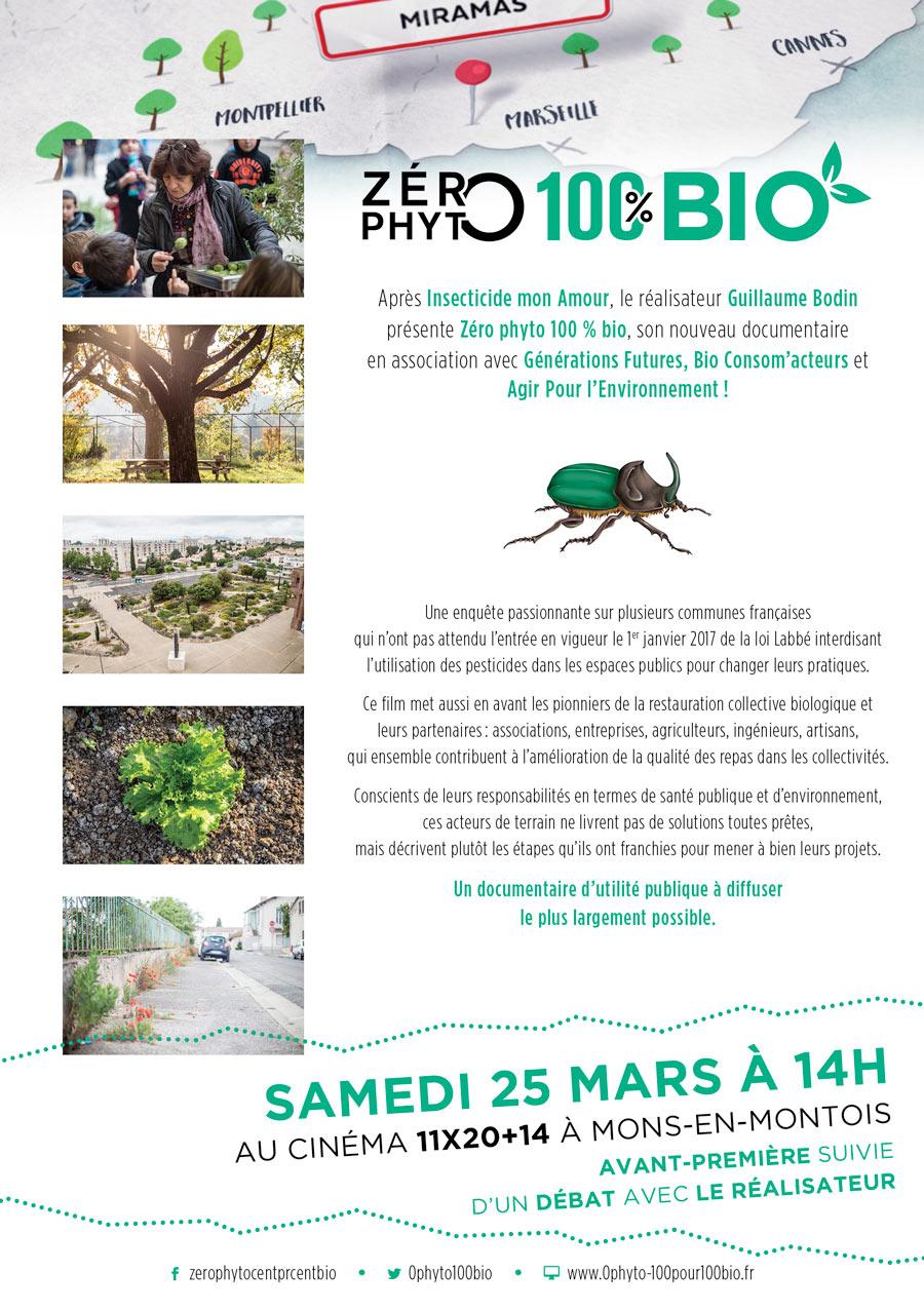 Avant-première de Zéro Phyto 100% Bio le samedi 25 mars 2017 à Mons-en-Montois