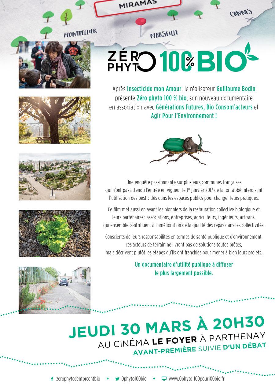 Avant-première de Zéro Phyto 100% Bio le jeudi 30 mars 2017 à Parthenay