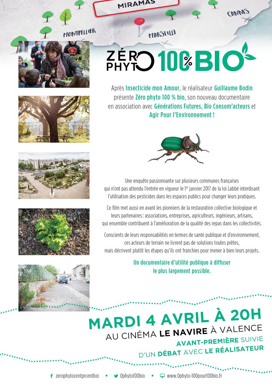 Avant-première de Zéro Phyto 100% Bio le mardi 4 avril 2017 à Valence