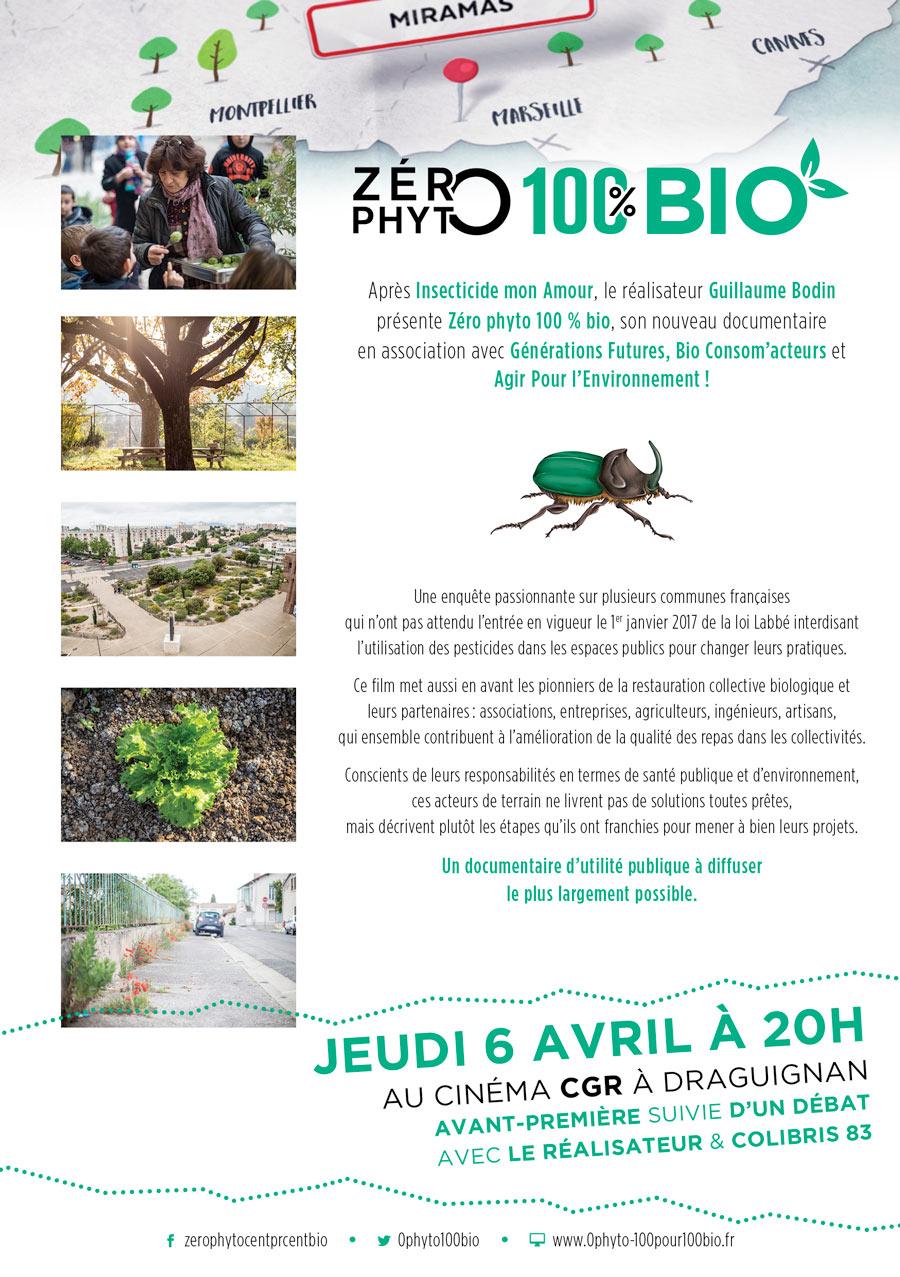 Avant-première de Zéro Phyto 100% Bio le jeudi 6 avril 2017 à Draguignan