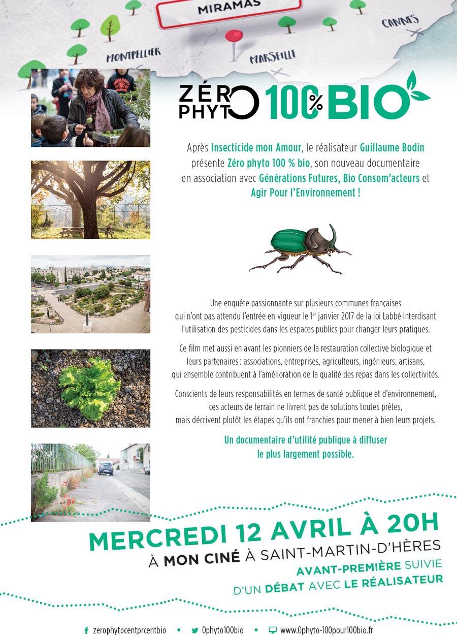 Avant-première de Zéro Phyto 100% Bio le mercredi 12 avril 2017 à Saint-Martin-d'Hères