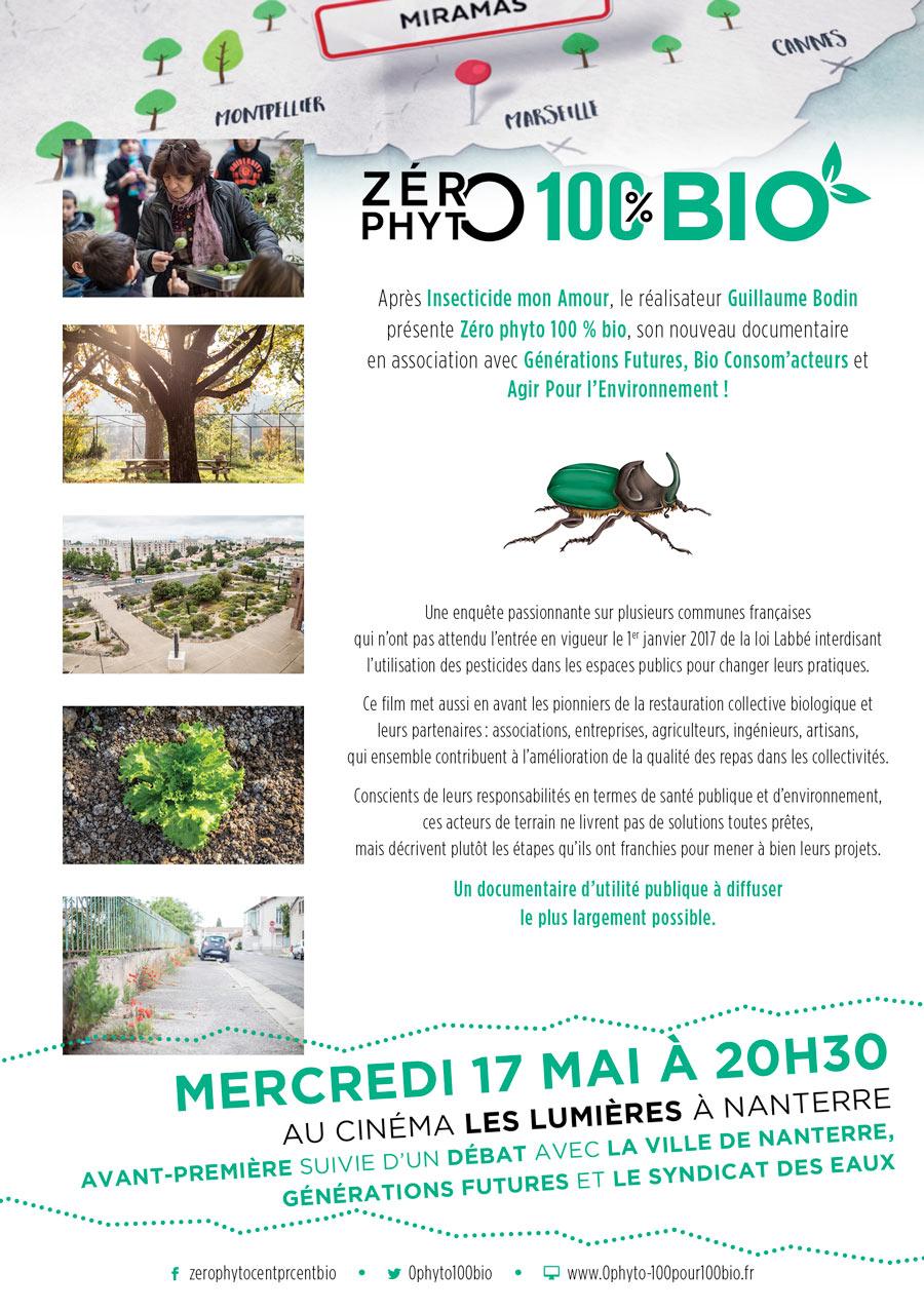 Avant-première de Zéro Phyto 100% Bio le mercredi 17 mai 2017 à Nanterre
