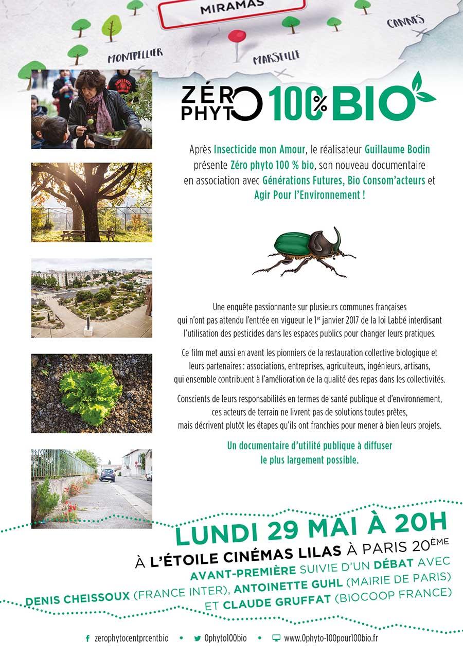 Avant-première de Zéro Phyto 100% Bio le lundi 29 mai 2017 à Paris