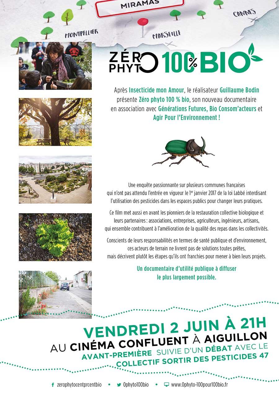 Avant-première de Zéro Phyto 100% Bio le vendredi 2 juin 2017 à Aiguillon