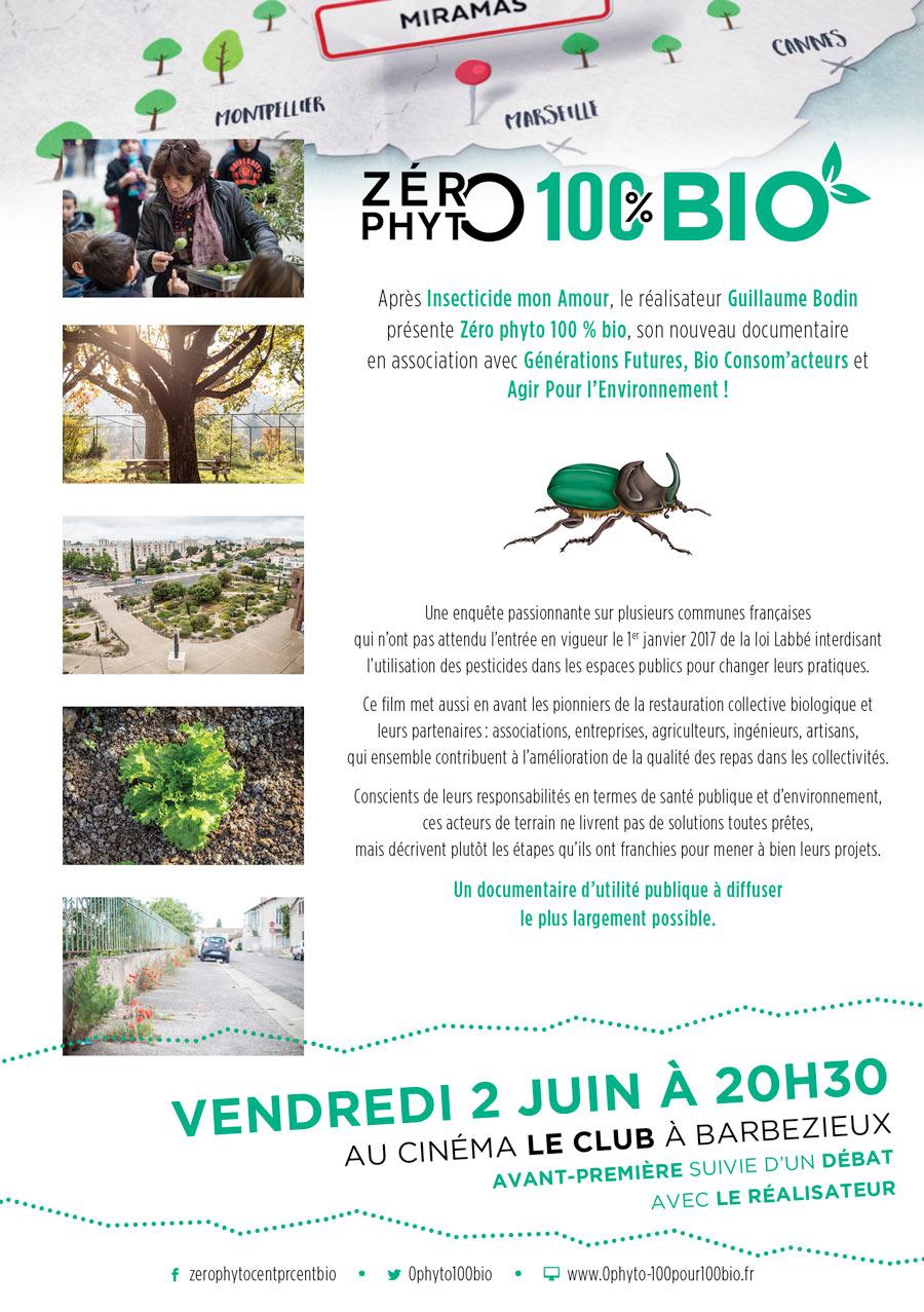 Avant-première de Zéro Phyto 100% Bio le vendredi 2 juin 2017 à Barbezieux-Saint-Hilaire