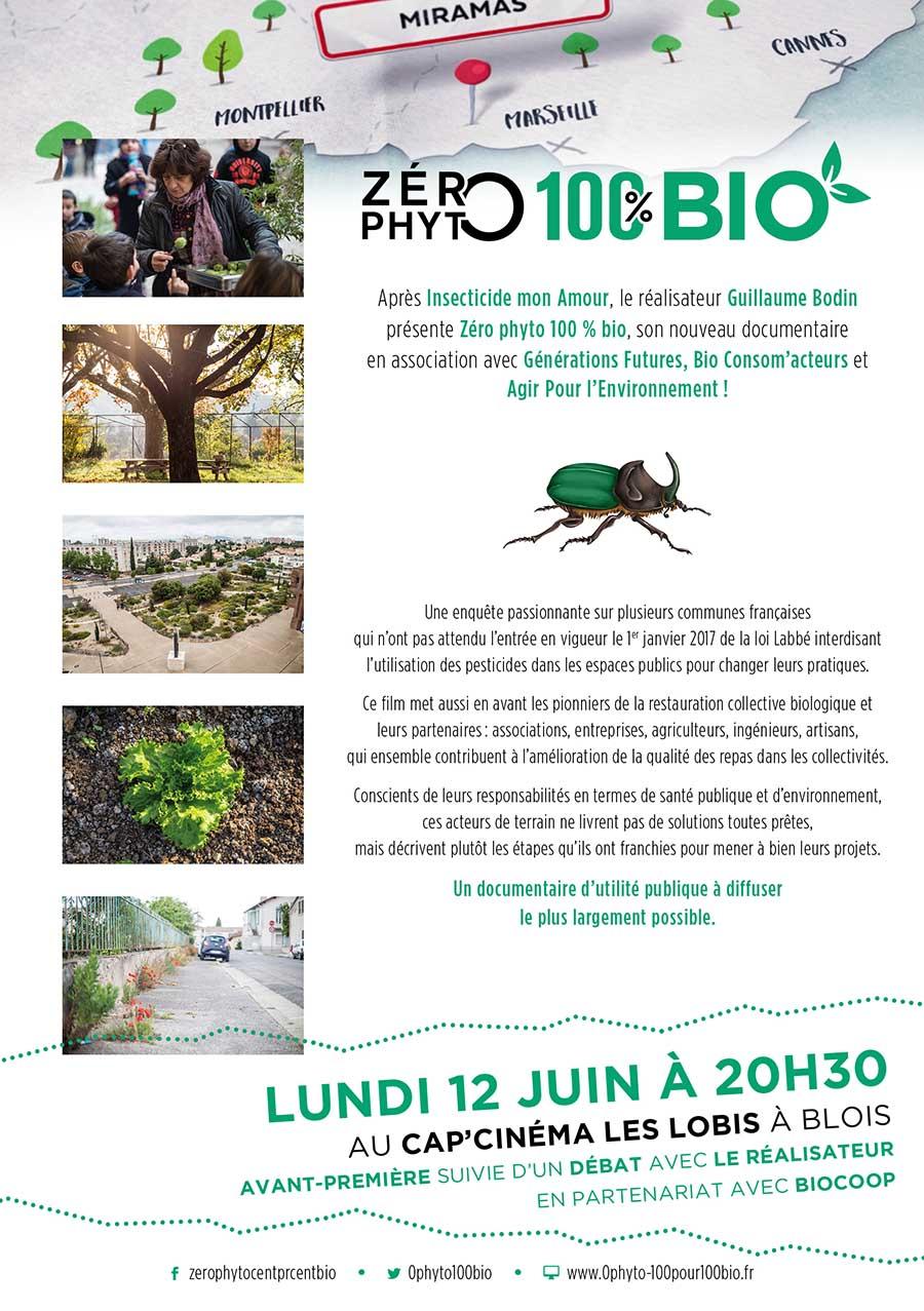 Avant-première de Zéro Phyto 100% Bio le lundi 12 juin 2017 à Blois