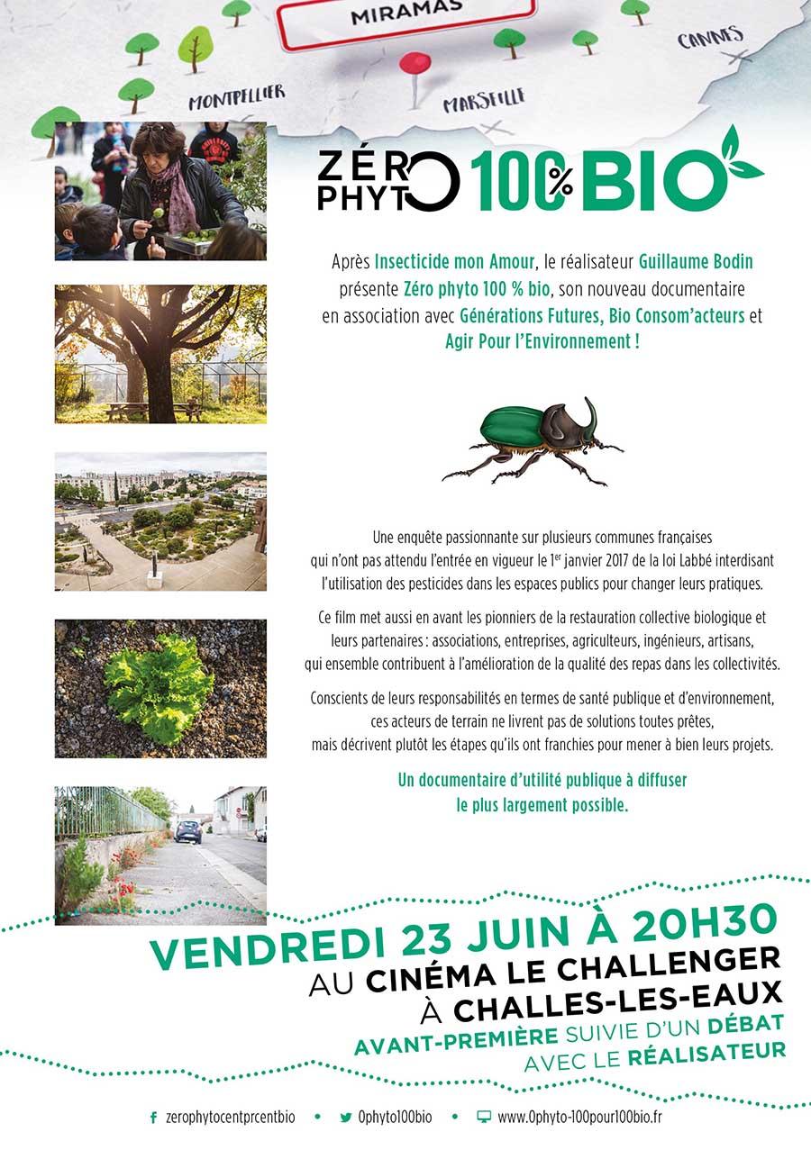 Avant-première de Zéro Phyto 100% Bio le vendredi 23 juin 2017 à Challes-les-Eaux