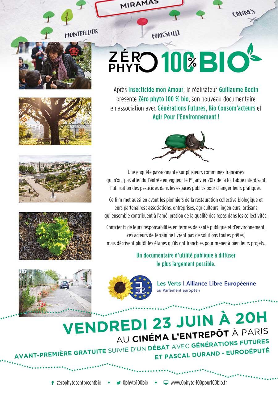 Avant-première de Zéro Phyto 100% Bio le vendredi 23 juin 2017 à Paris 20ème