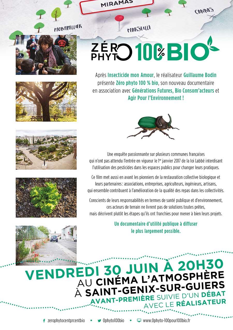 Avant-première de Zéro Phyto 100% Bio le vendredi 30 juin 2017 à Saint-Genix-sur-Guiers