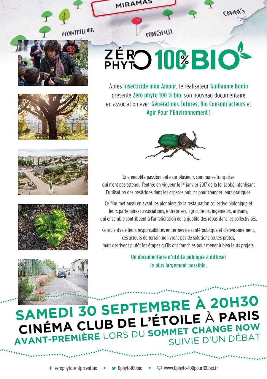 Avant-première de Zéro Phyto 100% Bio le samedi 30 septembre à Paris
