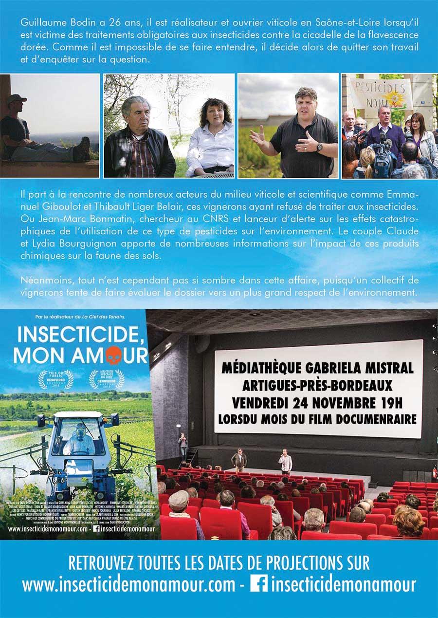 Projection de Insecticide Mon Amour aà la Médiathèque Babriela Mistral le vendredi 24 novembre 2017