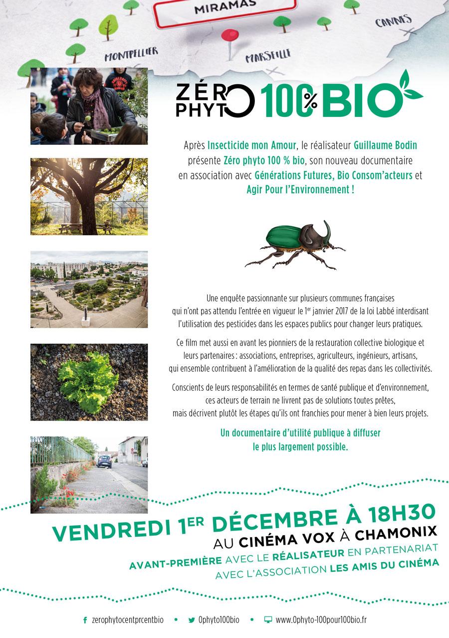 Avant-première de Zéro Phyto 100% Bio le vendredi 1er décembre à Chamonix