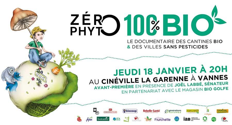 Avant-première de Zéro Phyto 100% Bio le jeudi 18 janvier 2018 à Vannes
