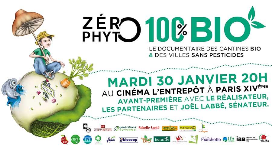 Avant-première de Zéro Phyto 100% Bio le mardi 30 janvier 2018 à Paris