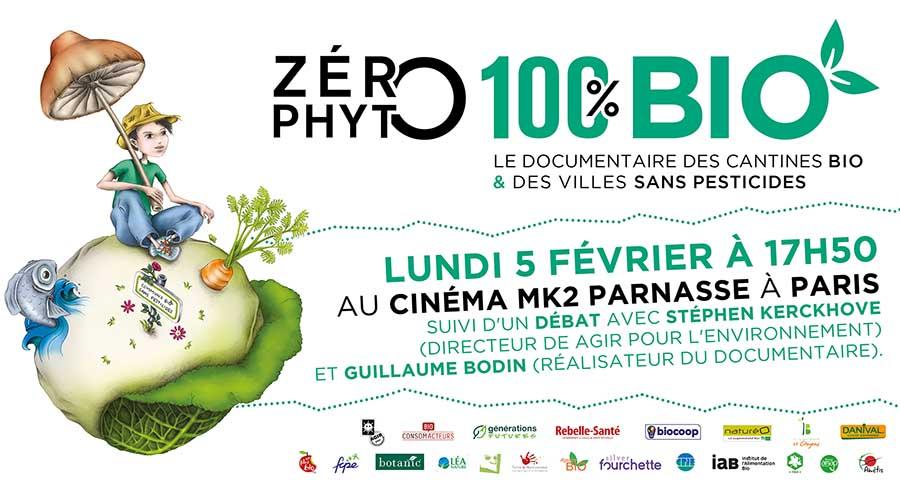 Projection-débat de Zéro Phyto 100% Bio le lundi 5 février 2018 à Paris