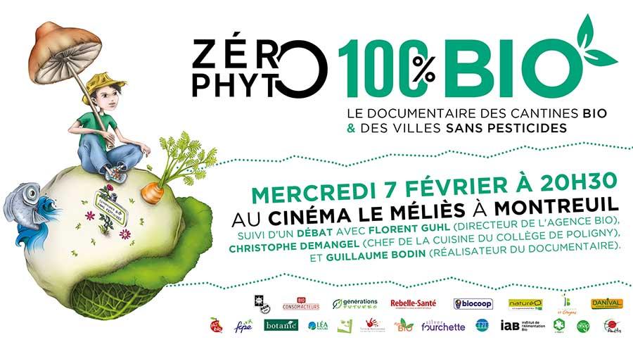 Projection-débat de Zéro Phyto 100% Bio le mercredi 7 février 2018 à Montreuil.