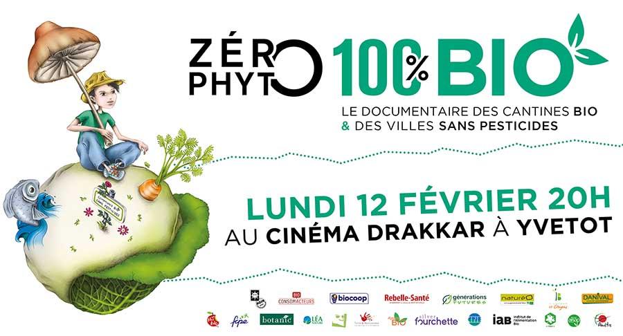 Projection de Zéro Phyto 100% Bio le lundi 12 février 2018 à Yvetot