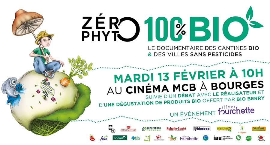 Projection-débat de Zéro Phyto 100% Bio le mardi 13 février 2018 à Bourges