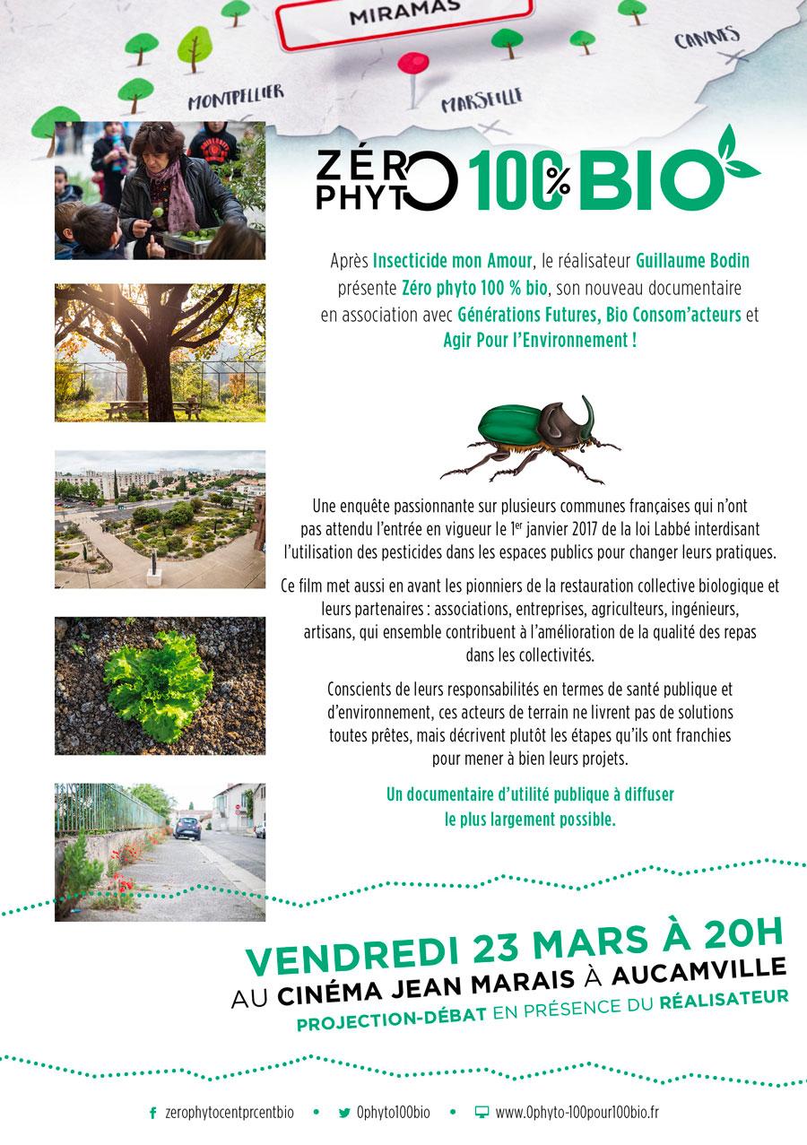 Projection-débat de Zéro Phyto 100% Bio le vendredi 23 mars 2018 à Aucamville