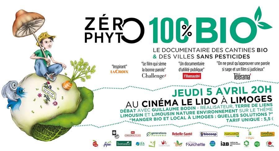 Projection-débat de Zéro Phyto 100% Bio le jeudi 5 avril 2018 20H au Cinéma Le Lido à Limoges Projection-débat de Zéro Phyto 100% Bio le jeudi 5 avril 2018 20H au Cinéma Le Lido à Limoges
