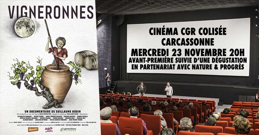 Vigneronnes au cinéma CGR le mercredi 23 novembre à 20h