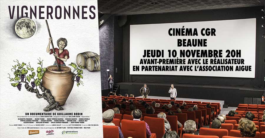 Vigneronnes au cinéma de Beaune le jeudi 10 novembre à 20H