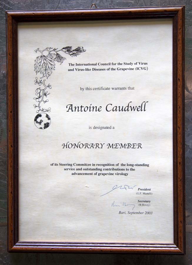 Antoine Caudwell, membre d'honneur de l'ICVG